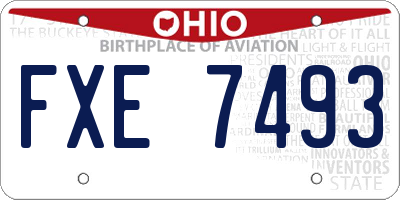OH license plate FXE7493