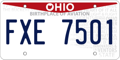 OH license plate FXE7501
