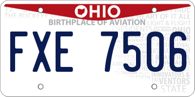 OH license plate FXE7506