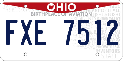 OH license plate FXE7512