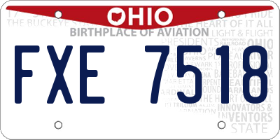 OH license plate FXE7518