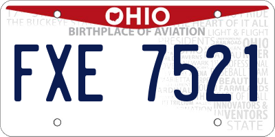 OH license plate FXE7521