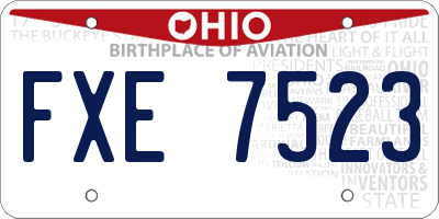 OH license plate FXE7523