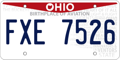 OH license plate FXE7526