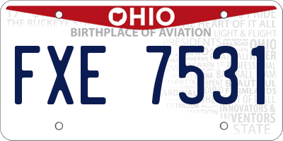 OH license plate FXE7531