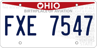 OH license plate FXE7547