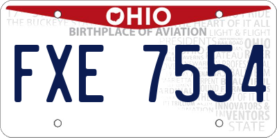 OH license plate FXE7554