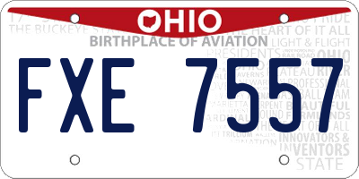 OH license plate FXE7557