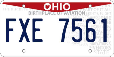 OH license plate FXE7561