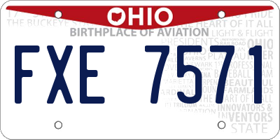 OH license plate FXE7571
