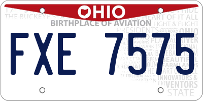 OH license plate FXE7575