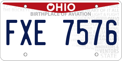 OH license plate FXE7576