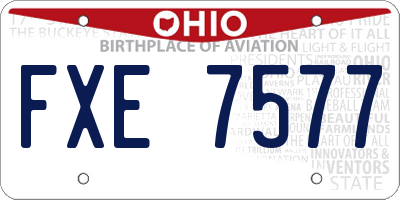 OH license plate FXE7577