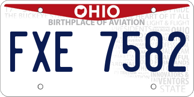 OH license plate FXE7582