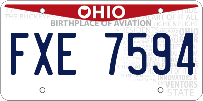 OH license plate FXE7594