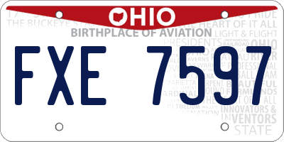 OH license plate FXE7597