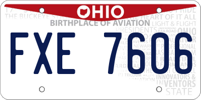 OH license plate FXE7606