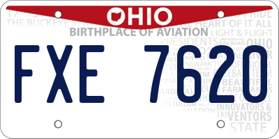 OH license plate FXE7620