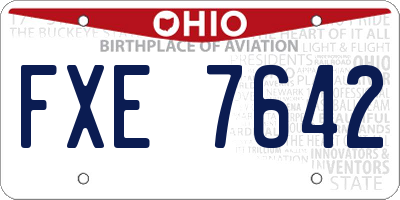 OH license plate FXE7642