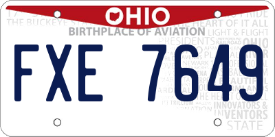 OH license plate FXE7649