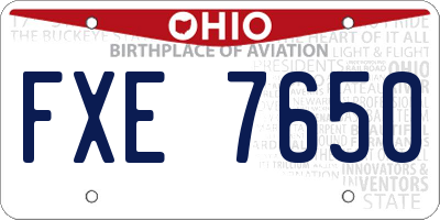 OH license plate FXE7650