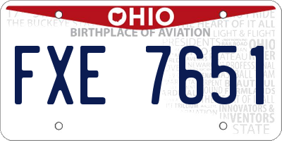 OH license plate FXE7651