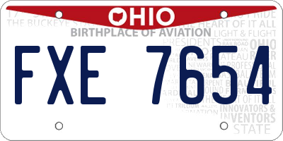 OH license plate FXE7654