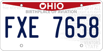 OH license plate FXE7658