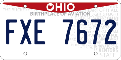 OH license plate FXE7672