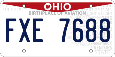 OH license plate FXE7688