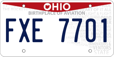 OH license plate FXE7701
