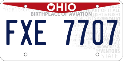 OH license plate FXE7707