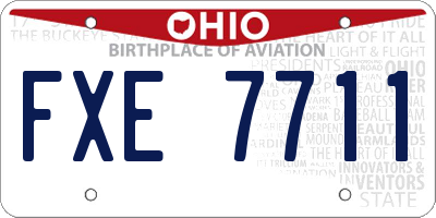 OH license plate FXE7711