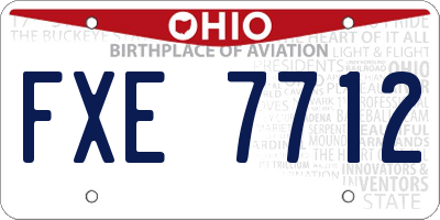 OH license plate FXE7712