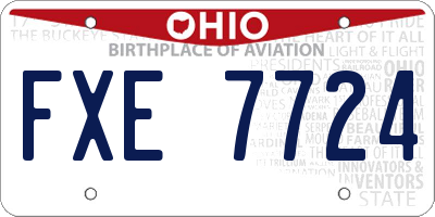 OH license plate FXE7724