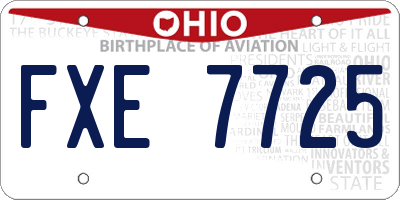 OH license plate FXE7725