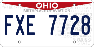 OH license plate FXE7728