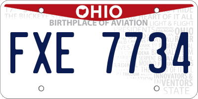 OH license plate FXE7734