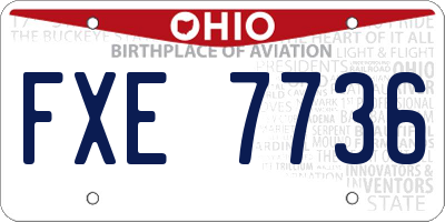 OH license plate FXE7736