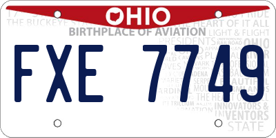 OH license plate FXE7749