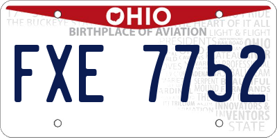 OH license plate FXE7752