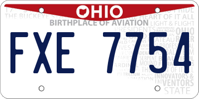 OH license plate FXE7754