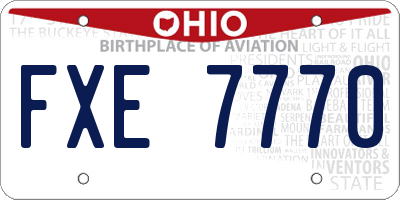OH license plate FXE7770