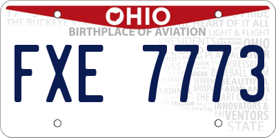 OH license plate FXE7773