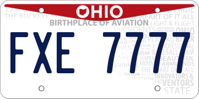 OH license plate FXE7777