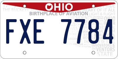 OH license plate FXE7784