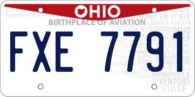 OH license plate FXE7791