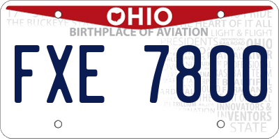 OH license plate FXE7800