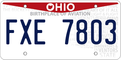 OH license plate FXE7803