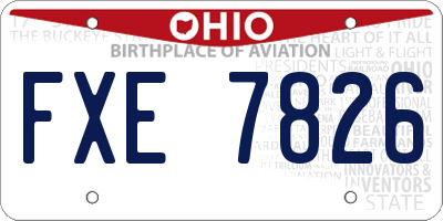 OH license plate FXE7826